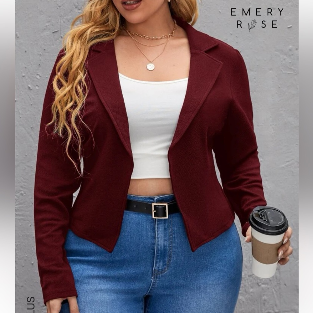 Shein crop suede blazer jacket